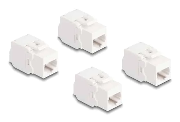 Φωτογραφία προϊόντος: DELOCK Keystone module 86051, RJ45 σε LSA, Cat.6A UTP, λευκό, 4τμχ