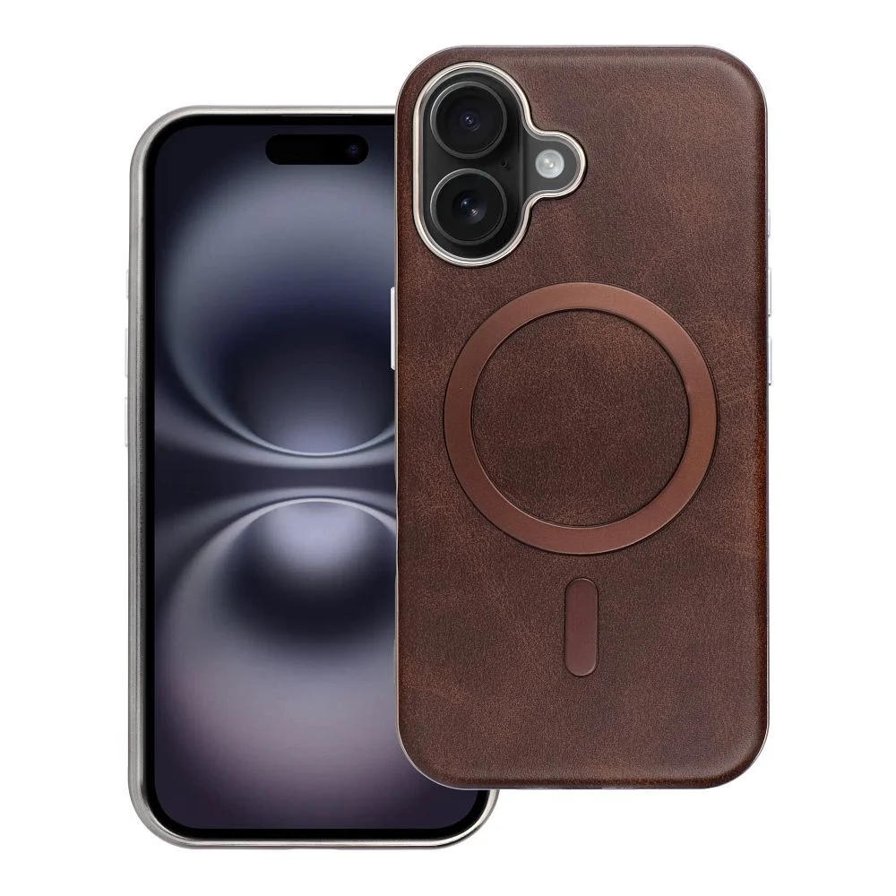 Φωτογραφία προϊόντος: . GENTLEMAN MAG COVER Case compatible with MagSafe for IPHONE 16 brown