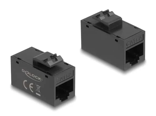 Φωτογραφία προϊόντος: DELOCK Keystone module RJ45 90638, θηλυκό σε θηλυκό, Cat 6A UTP, μαύρο