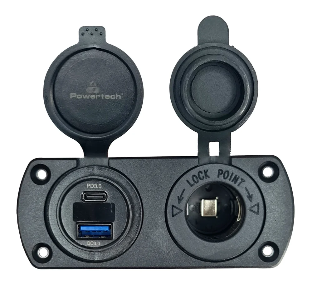 Φωτογραφία προϊόντος: POWERTECH πρίζα 12V για σκάφη +amp; οχήματα PTL-002, USB/USB-C, οθόνη, IP65