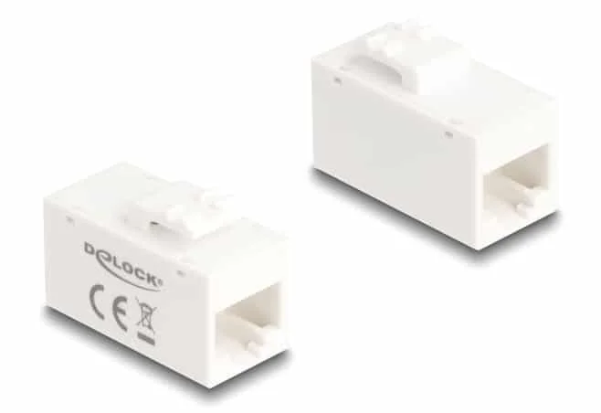 Φωτογραφία προϊόντος: DELOCK Keystone module RJ45 90639, θηλυκό σε θηλυκό, Cat 6A UTP, λευκό