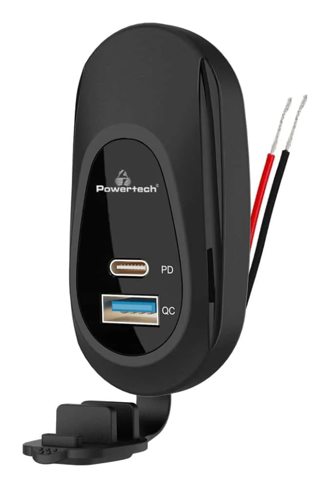 Φωτογραφία προϊόντος: POWERTECH πρίζα USB για σκάφη +amp; οχήματα PTL-026, USB +amp; USB-C