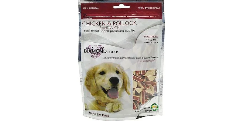 Φωτογραφία προϊόντος: Pet Camelot Chicken + Pollock Sandwich Στήθος Κοτόπουλου + Ψάρι 100gr