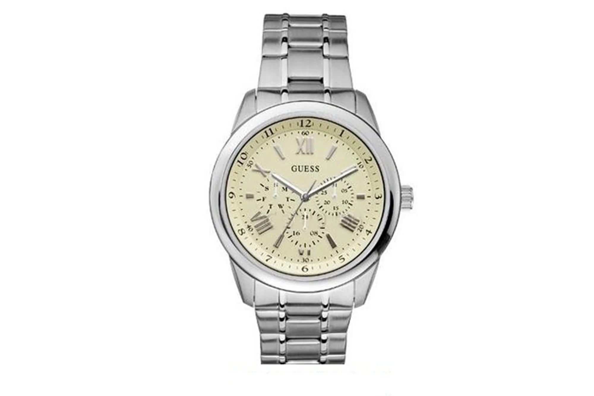 Φωτογραφία προϊόντος: Guess Men's Round Stainless-Steel Case And Bracelet Cream Dial Watch