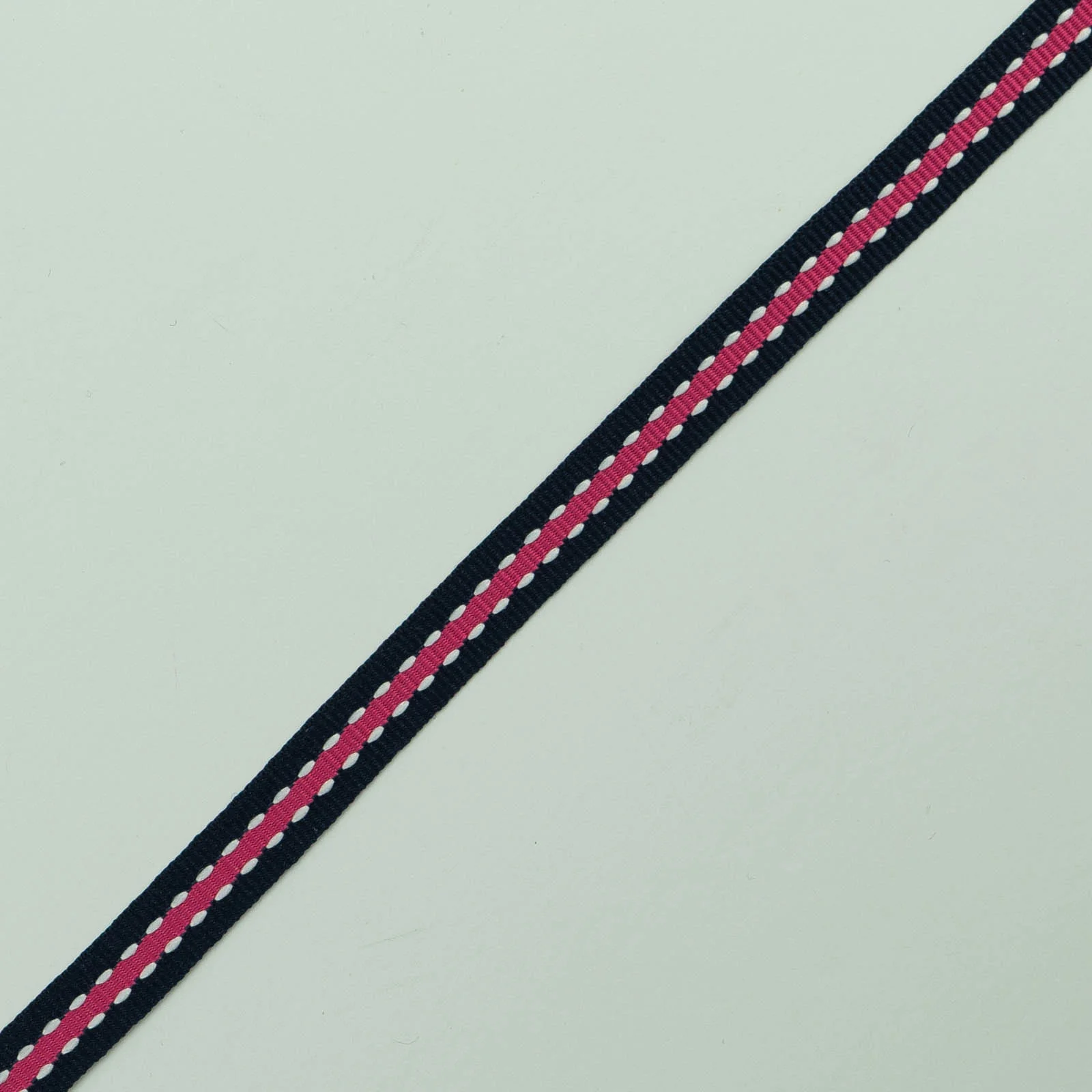 Φωτογραφία προϊόντος: Grosgrain Ribbon With Stitches Col. Blue - Fuchsia - White 1 Cm