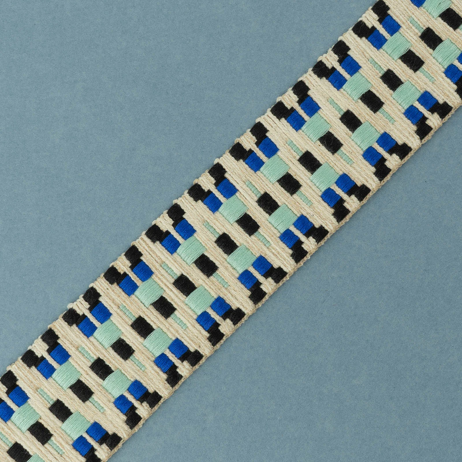 Φωτογραφία προϊόντος: Tape Belt Woven Aztec Ecru - Black - Veraman - Blue Roi 4cm