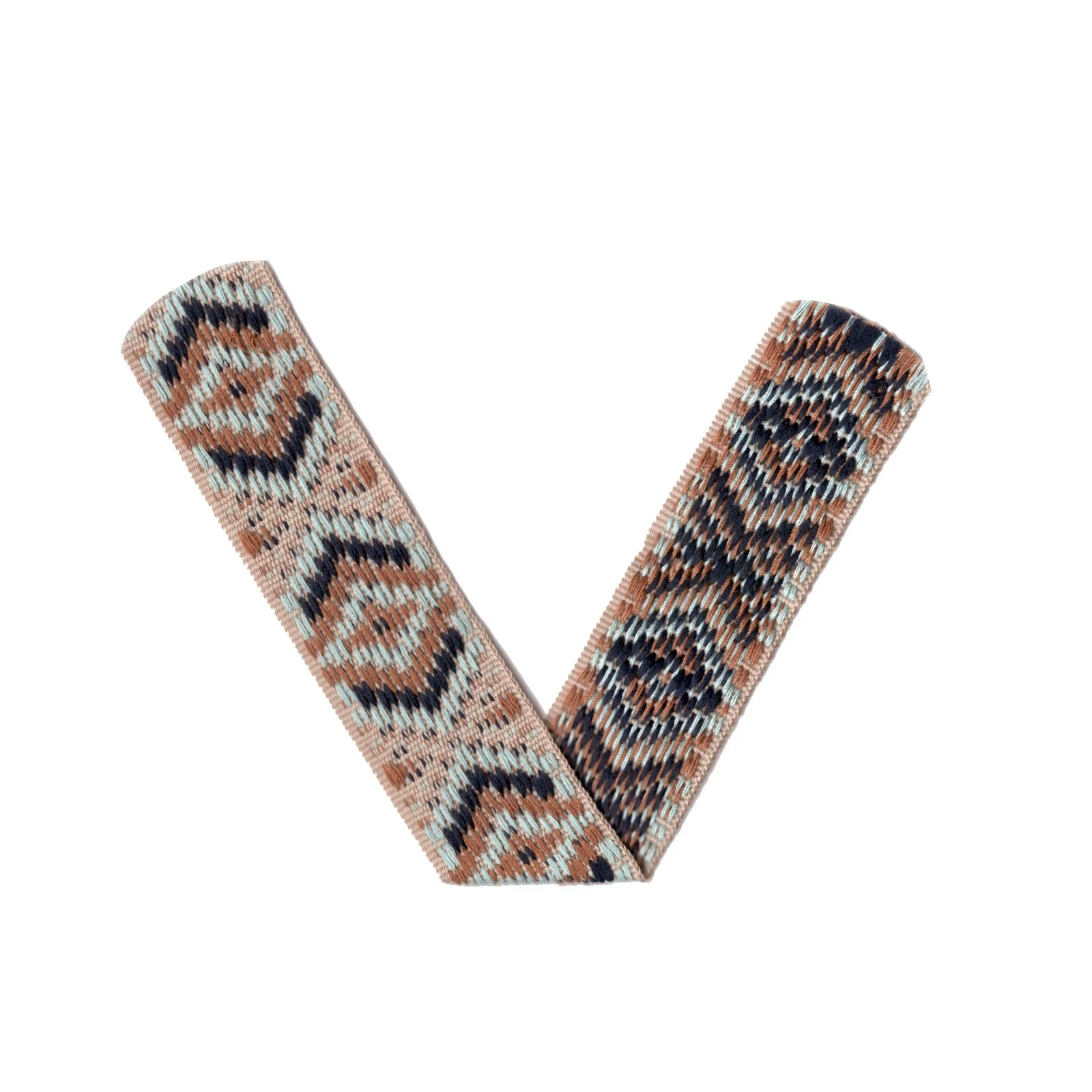Φωτογραφία προϊόντος: Ribbon Fantasy Rhombus Ecru - Beige - Light Blue - Black 2.5 Cm