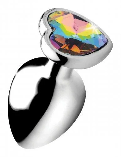 Φωτογραφία προϊόντος: Booty Sparks Rainbow Heart Butt Plug - Large Σφήνα σε σχήμα καρδιάς 1τμχ
