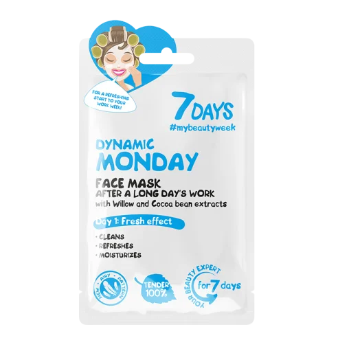 Φωτογραφία προϊόντος: 7DAYS Dynamic Monday Sheet Mask για Καθαριότητα + Ενυδάτωση 28gr