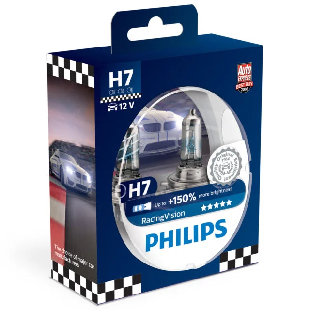 Φωτογραφία προϊόντος: PHILIPS Η7 RACING VISION 150+ ΠΕΡΙΣΣΟΤΕΡΟ ΦΩΣ 2τμχ 12972RVS2