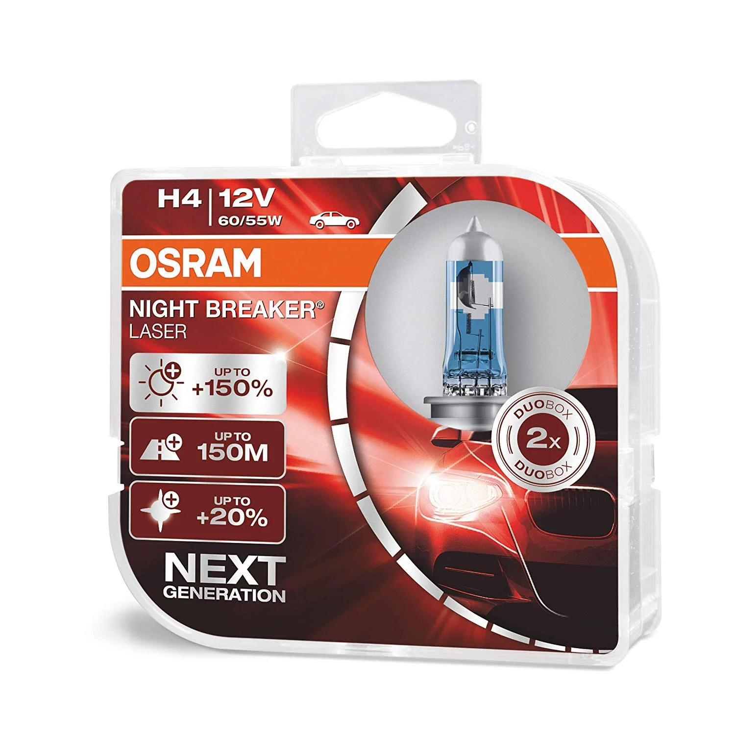 Φωτογραφία προϊόντος: OSRAM 12V H4 60/55W +150% NIGHT BREAKER® ΠΕΡΙΣΣΟΤΕΡΟ ΦΩΣ LASER (64193NL-HCB) 2τμχ
