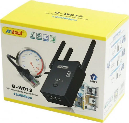 Φωτογραφία προϊόντος: Andowl Q-W012 WiFi Extender Dual Band (2.4 + 5GHz) 1200Mbps with 2 Ports Ethernet