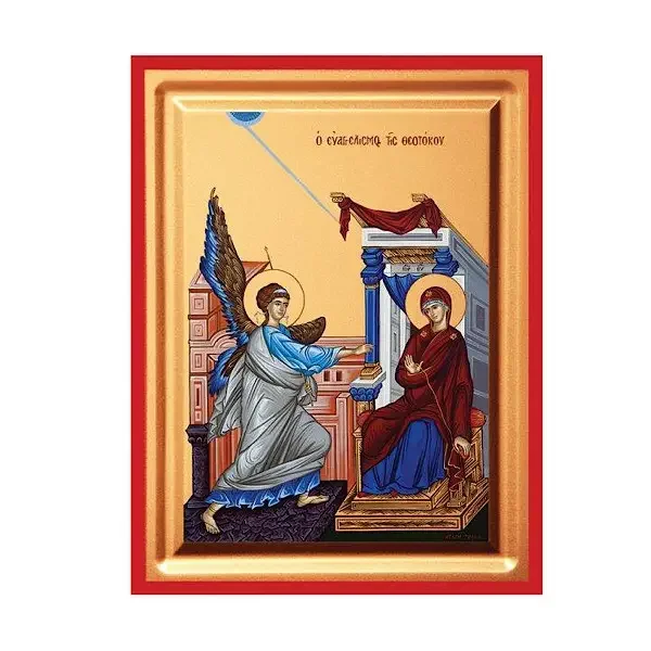 Φωτογραφία προϊόντος: KANEMS - ΑΦΟΙ ΠΡΟΦΗΤΗ ΚΑΙ ΣΙΑ ΟΕ Εικόνα Ευαγγελισμού της Θεοτόκου Ξύλινη 24x30x1.6cm