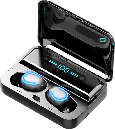 Φωτογραφία προϊόντος: F9-5 In-ear Bluetooth Handsfree Ακουστικά με Αντοχή στον Ιδρώτα και Θήκη Φόρτισης Μαύρα