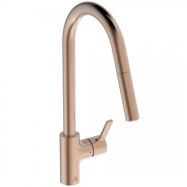 Φωτογραφία προϊόντος: Ideal Standard Gusto Μπαταρία κουζίνας πάγκου με αποσπώμενο ντουσάκι δύο λειτουργιών BD416J4 sunset rose