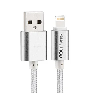 Φωτογραφία προϊόντος: GOLF Καλώδιο USB σε iPhone 5/6 8-pin, Braided, 0.25m, Silver, Blister