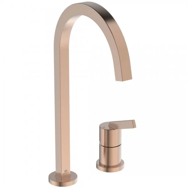 Φωτογραφία προϊόντος: Ideal Standard Gusto Μπαταρία κουζίνας πάγκου 2 οπών με πριστρεφόμενο τετράγωνο ρουξούνι BD423J4 sunset rose