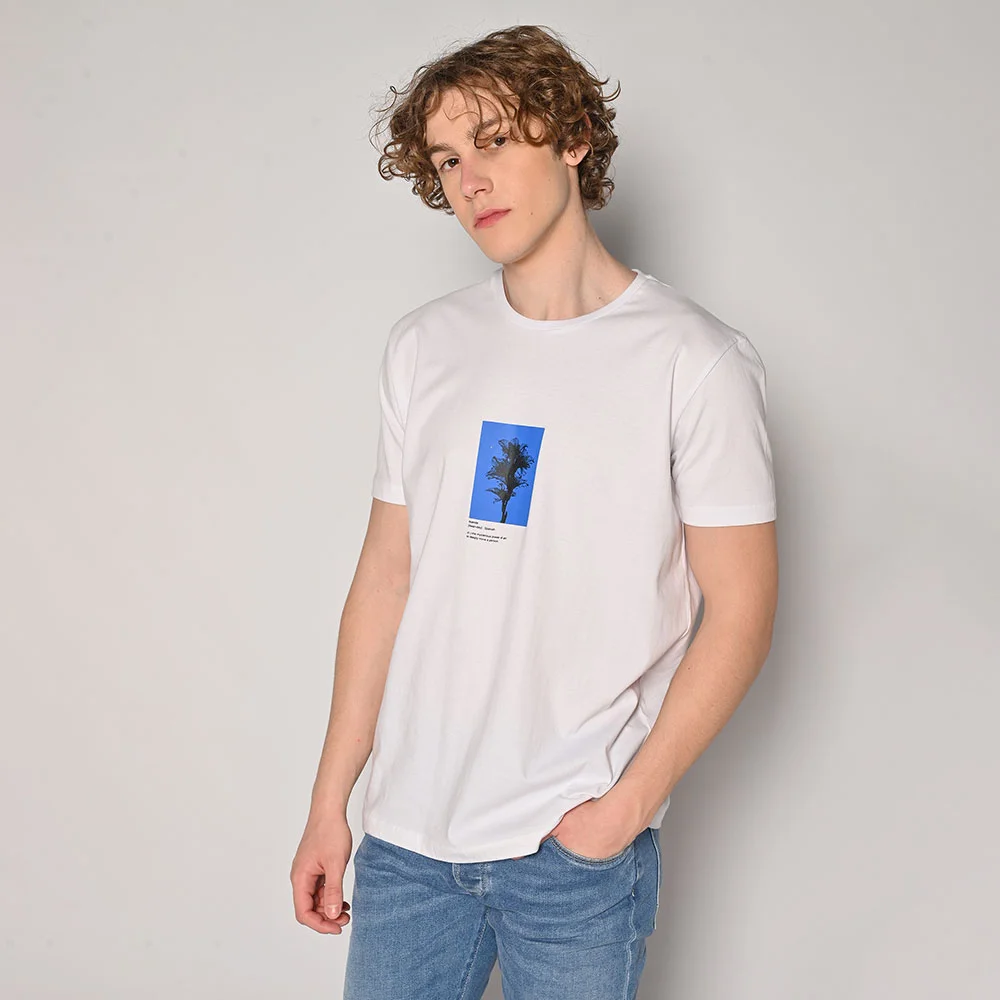 Φωτογραφία προϊόντος: T-shirt Ανδρικό Με Στάμπα Λευκό Brokers