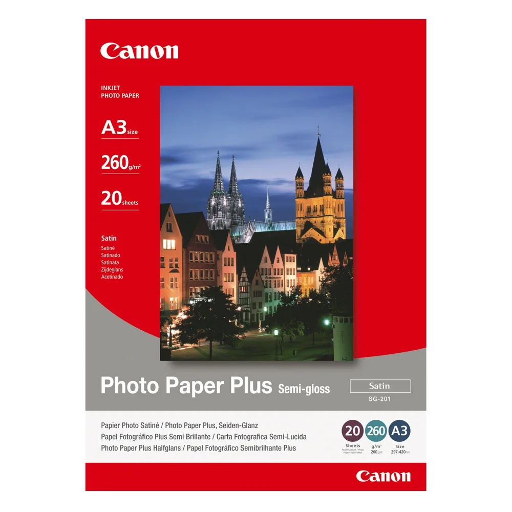 Φωτογραφία προϊόντος: Canon Φωτογραφικό Χαρτί A3 Semi Gloss 260g/m² 20 Φύλλα (1686B026) (CAN-SG201A3)