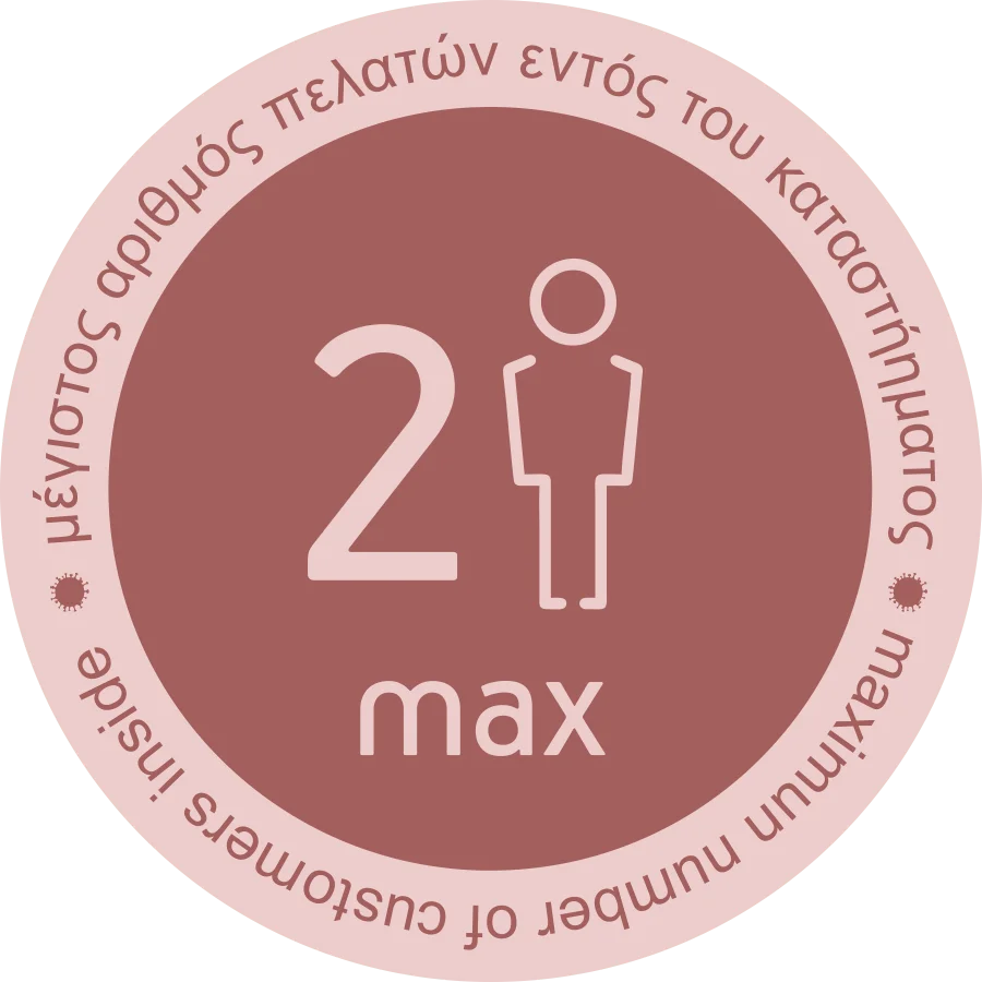 Φωτογραφία προϊόντος: FRITZYART Αυτοκόλλητο "Max number of customers" Κόκκινο