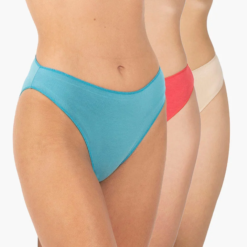 Φωτογραφία προϊόντος: AA UNDERWEAR AA-UNDERWEAR Κιλοτάκι Tai 3 τεμάχια Cotton - Modal Τιρκουάζ, Κοραλί, Μπεζ
