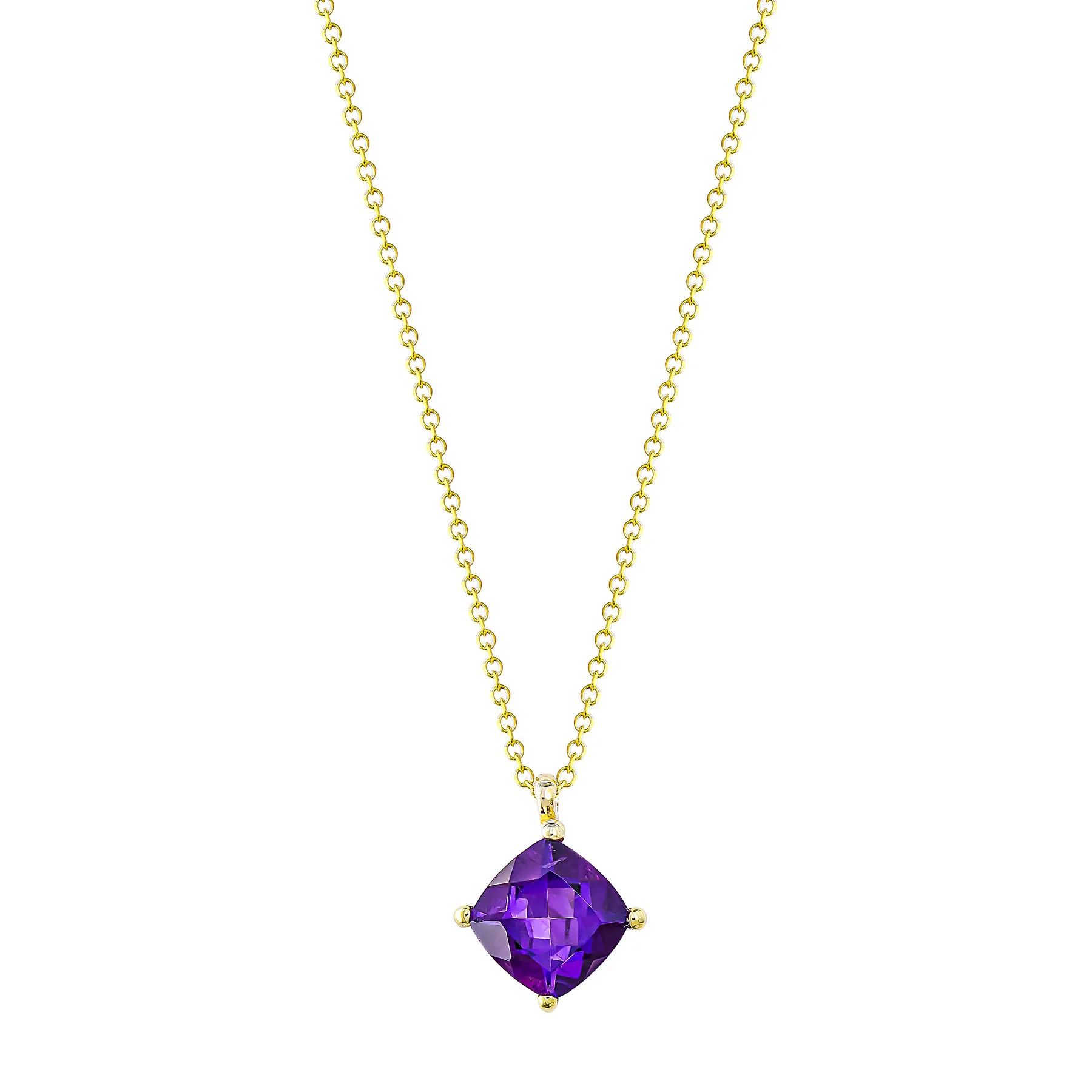 Φωτογραφία προϊόντος: Κολιέ Μονόπετρο με Amethyst από Κίτρινο Χρυσό 14 Καρατίων KL2055