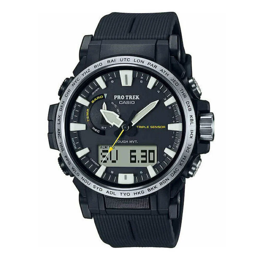 Φωτογραφία προϊόντος: CASIO Protrek Tough Solar Triple Sensor Chronograph Black Biosourced Strap PRW-61-1AER