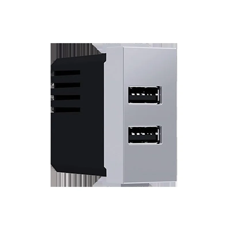 Φωτογραφία προϊόντος: MODYS Πρίζα τροφοδοσίας USB 2xUSB 5VDC 2x1.2A IP20 Ασημί
