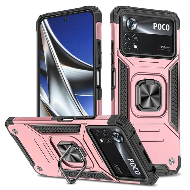 Φωτογραφία προϊόντος: Armor Ringstand Case Rose Gold Xiaomi Poco M4 Pro 4G