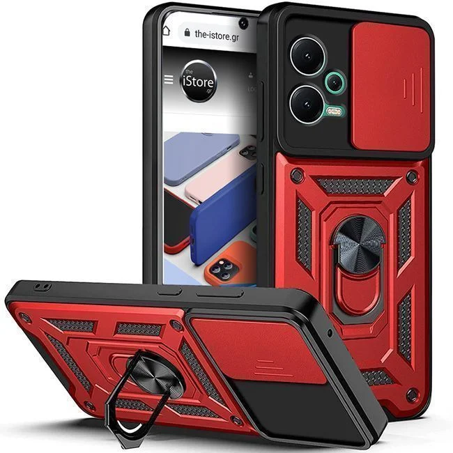 Φωτογραφία προϊόντος: Combo Kickstand Slide Camera Case Red Xiaomi Poco X5 5G