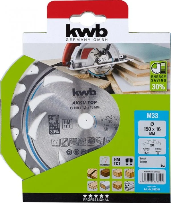 Φωτογραφία προϊόντος: Πριονόδισκος ξύλου KWB AKKU-TOP Ø150 - KWB 49583354