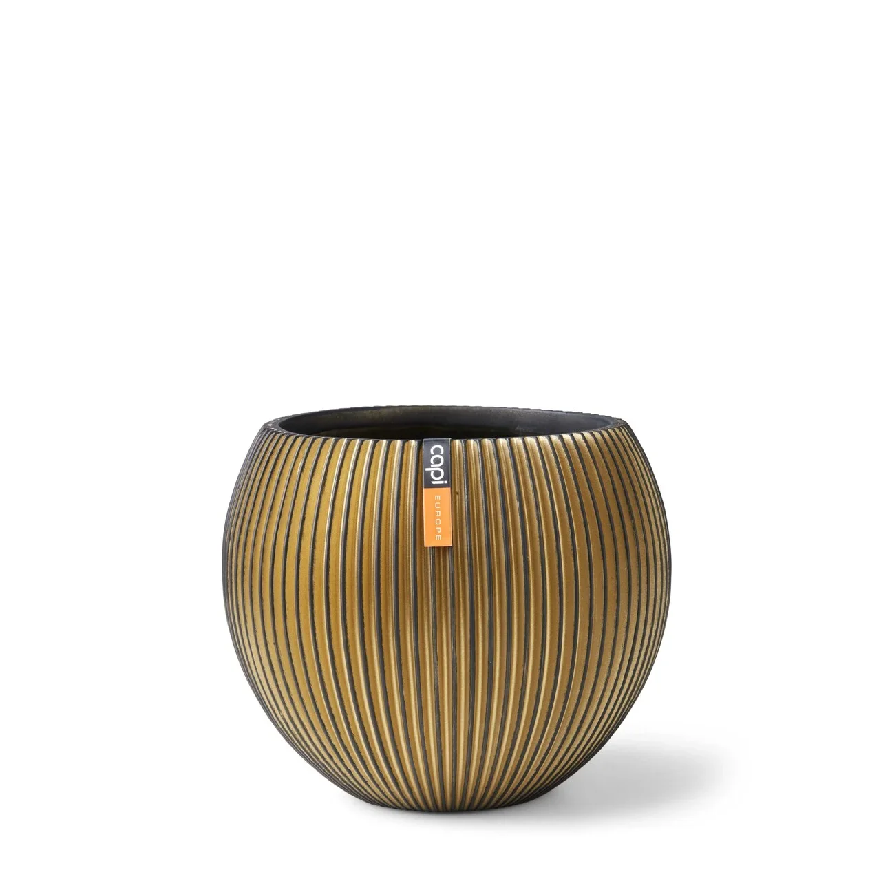 Φωτογραφία προϊόντος: Capi Vase Ball Groove 18x15 Black Gold