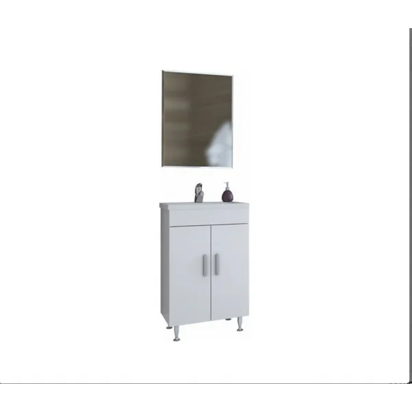 Φωτογραφία προϊόντος: Drop Roma 60 White Slim Έπιπλο Μπάνιου 60cm Σετ με Nιπτήρα και Kαθρέπτη 60Χ39