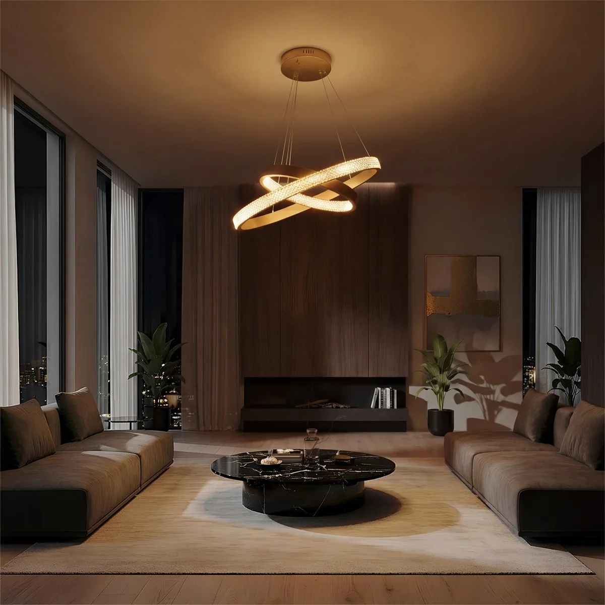 Φωτογραφία προϊόντος: Globostar kelvo® DIAMOND KLV-101-0236-V2 Κρεμαστό Φωτιστικό Οροφής LED 75W 7500lm 360° AC 220-240V IP20 Ρυθμιζόμενο Λευκό CCT με Χειριστήριο από 2700K έως 6000K Dimmable - Lumileds SMD Chip