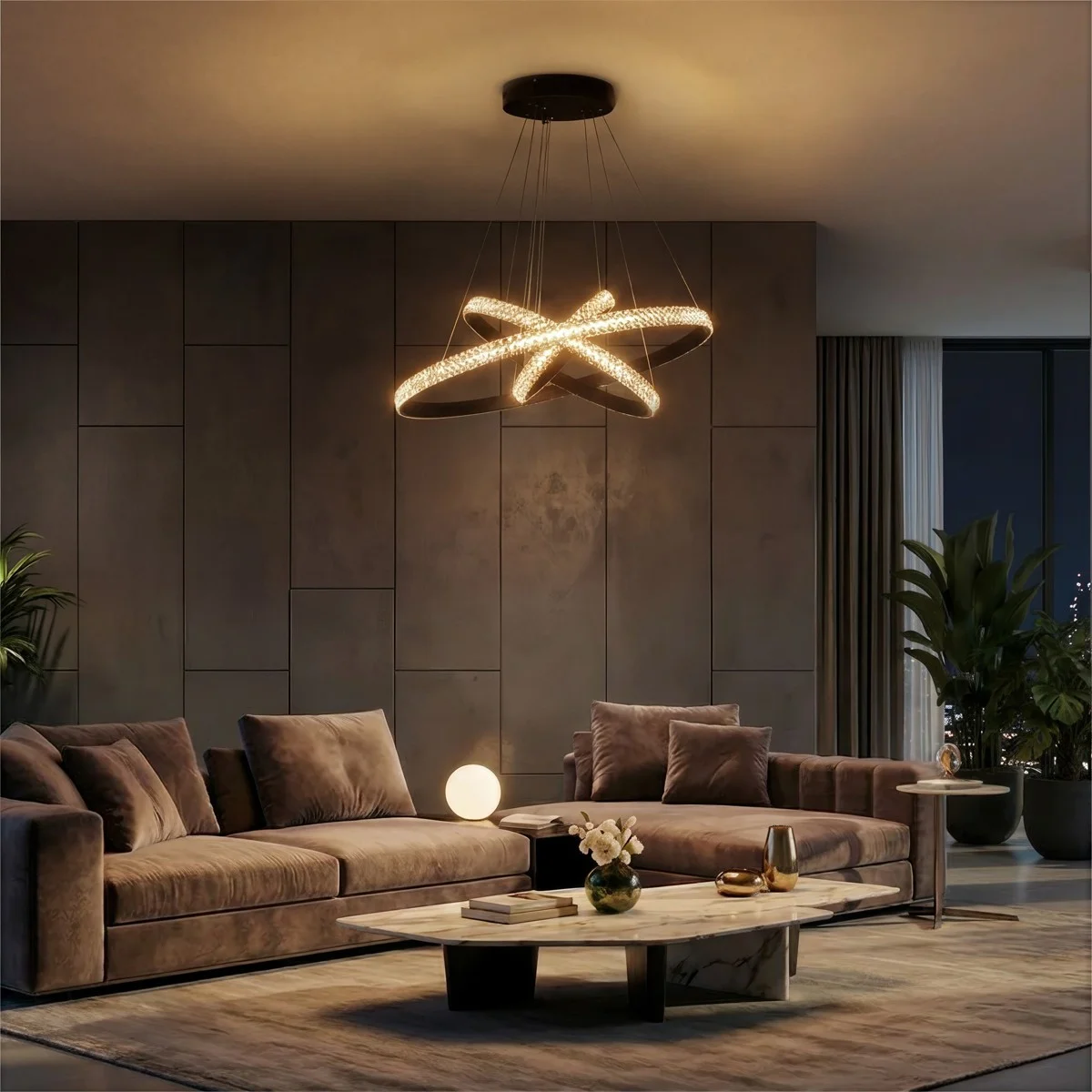 Φωτογραφία προϊόντος: Globostar kelvo® DIAMOND KLV-101-0237-V2 Κρεμαστό Φωτιστικό Οροφής LED 100W 10000lm 180° AC 220-240V IP20 Ρυθμιζόμενο Λευκό CCT με Χειριστήριο από 2700K έως 6000K Dimmable - Lumileds SMD Chi