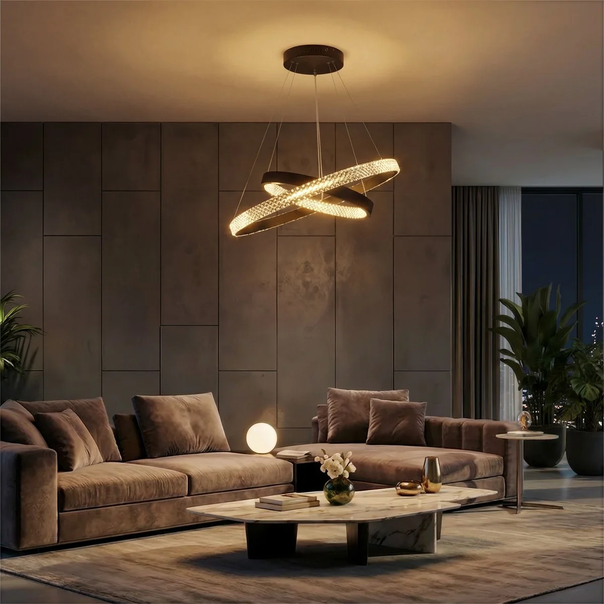 Φωτογραφία προϊόντος: Globostar kelvo® DIAMOND KLV-101-0235-V2 Κρεμαστό Φωτιστικό Οροφής LED 75W 7500lm 360° AC 220-240V IP20 Ρυθμιζόμενο Λευκό CCT με Χειριστήριο από 2700K έως 6000K Dimmable - Lumileds SMD Chip