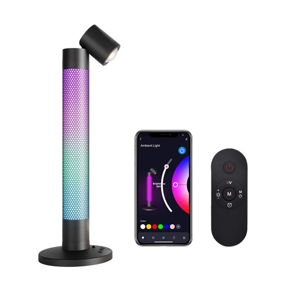Φωτογραφία προϊόντος: GLOBOSTAR® DESTINY GLB-106-0019 Επιτραπέζιο Φωτιστικό Πορτατίφ με RF Ασύρματο Χειριστήριο & Λειτουργία μέσω WiFi APP LED 10W 600lm 180° AC 220-240V IP20 Πολύχρωμο RGB Dimmable - Sa