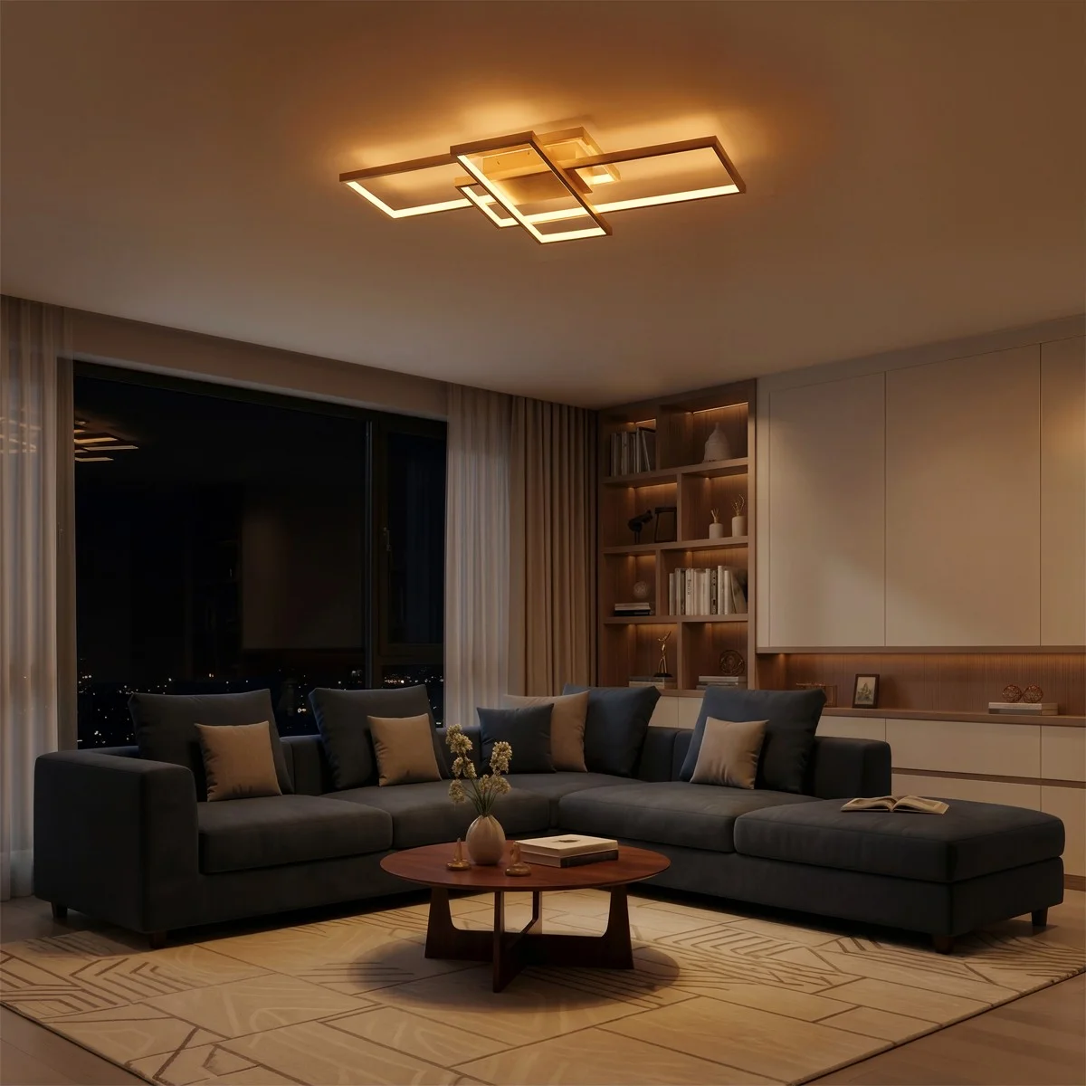 Φωτογραφία προϊόντος: Globostar kelvo® QUADRA KLV-101-0295 Φωτιστικό Οροφής LED 100W 10000lm 120° AC 220-240V IP20 Ρυθμιζόμενο Λευκό CCT με Χειριστήριο από 2700K έως 6000K Dimmable - Lumileds SMD Chip - Σαμπανιζέ