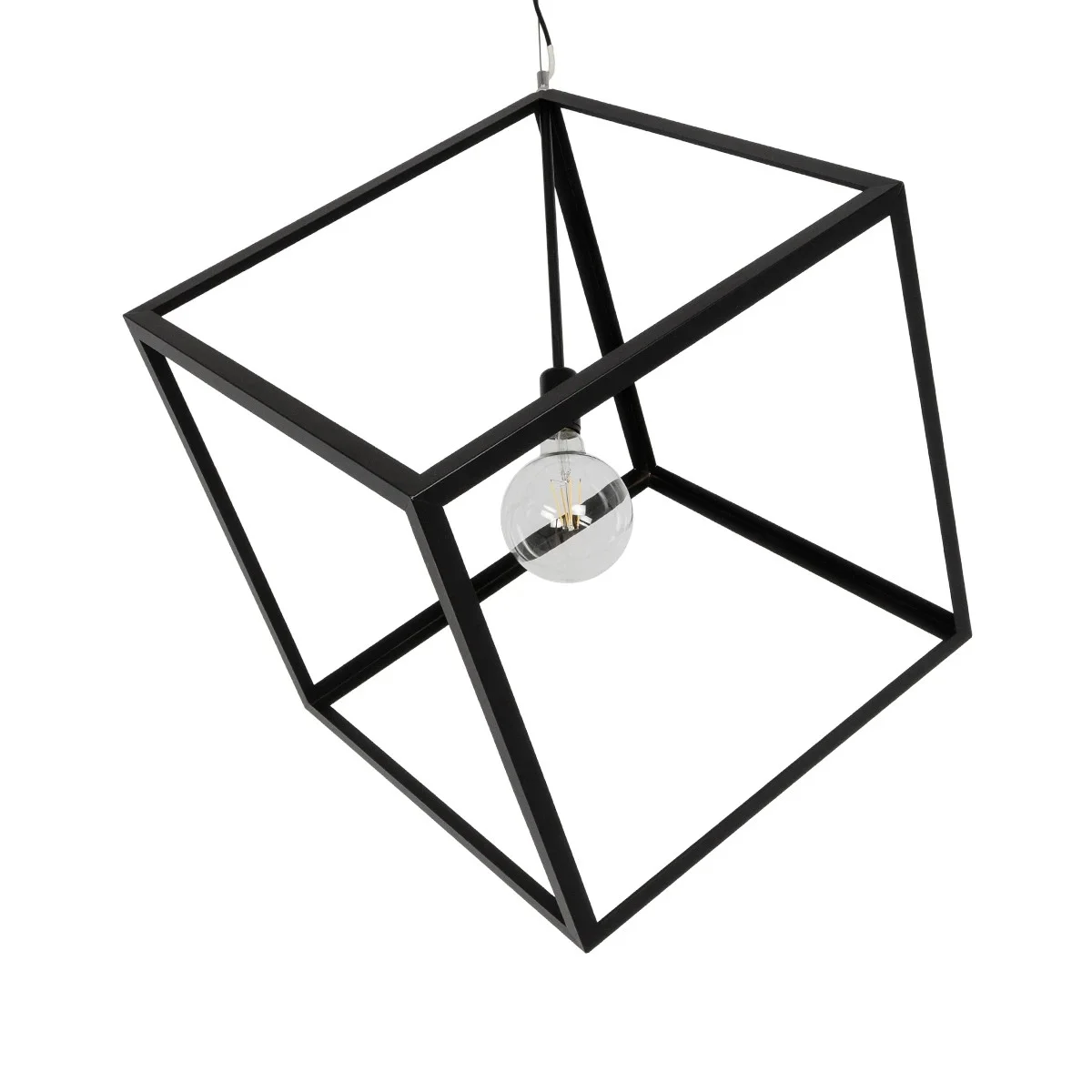 Φωτογραφία προϊόντος: GLOBOSTAR® CUBE 999-0215 Μοντέρνο Κρεμαστό Φωτιστικό Οροφής με Ντουί 1 x E27 AC 220-240V IP20 - Μαύρο - Μ70 x Π70 x Υ87cm