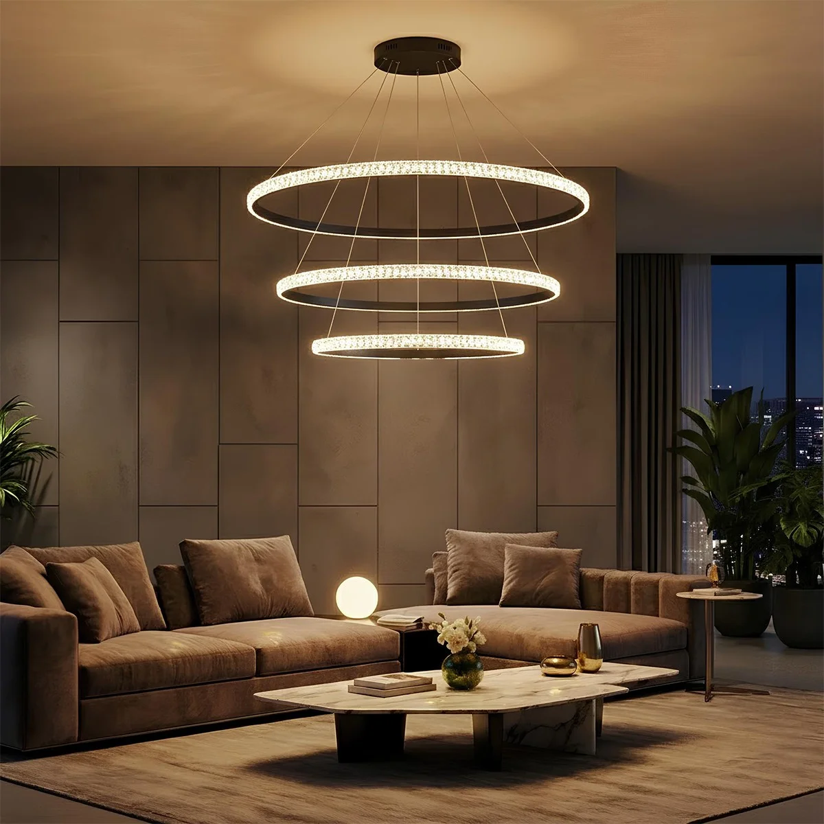 Φωτογραφία προϊόντος: Globostar kelvo® DIAMOND KLV-101-0239 Κρεμαστό Φωτιστικό Οροφής LED 120W 12000lm 180° AC 220-240V IP20 Ρυθμιζόμενο Λευκό CCT με Χειριστήριο από 2700K έως 6000K Dimmable - Lumileds SMD Chip -