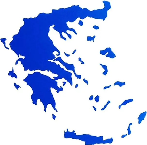 Φωτογραφία προϊόντος: Auto GS Αυτοκόλλητος Χάρτης Ελλάδα Μπλε 11x9cm 1Τμχ