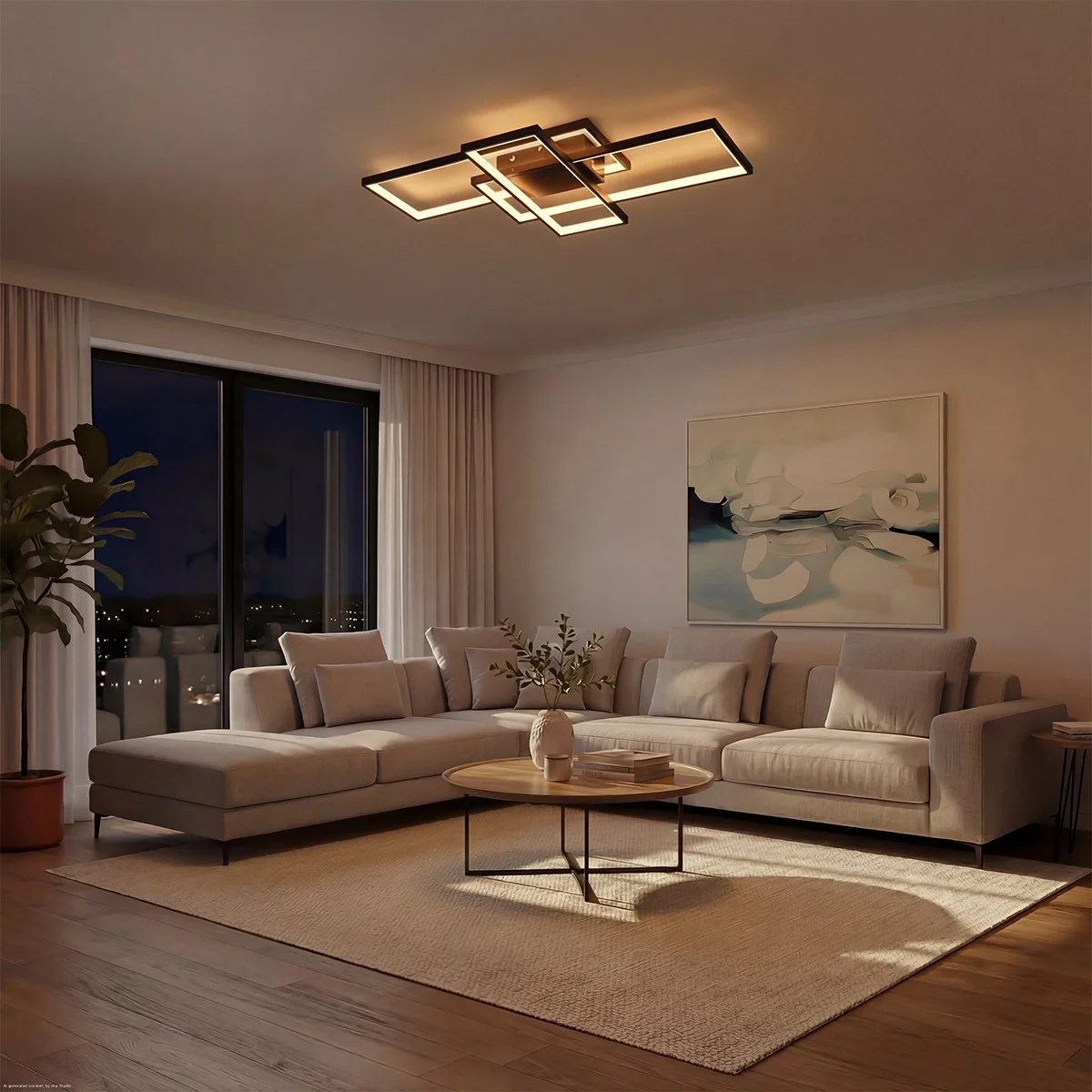 Φωτογραφία προϊόντος: Globostar kelvo® QUADRA KLV-101-0293 Φωτιστικό Οροφής LED 100W 10000lm 120° AC 220-240V IP20 Ρυθμιζόμενο Λευκό CCT με Χειριστήριο από 2700K έως 6000K Dimmable - Lumileds SMD Chip - Μαύρο Ματ