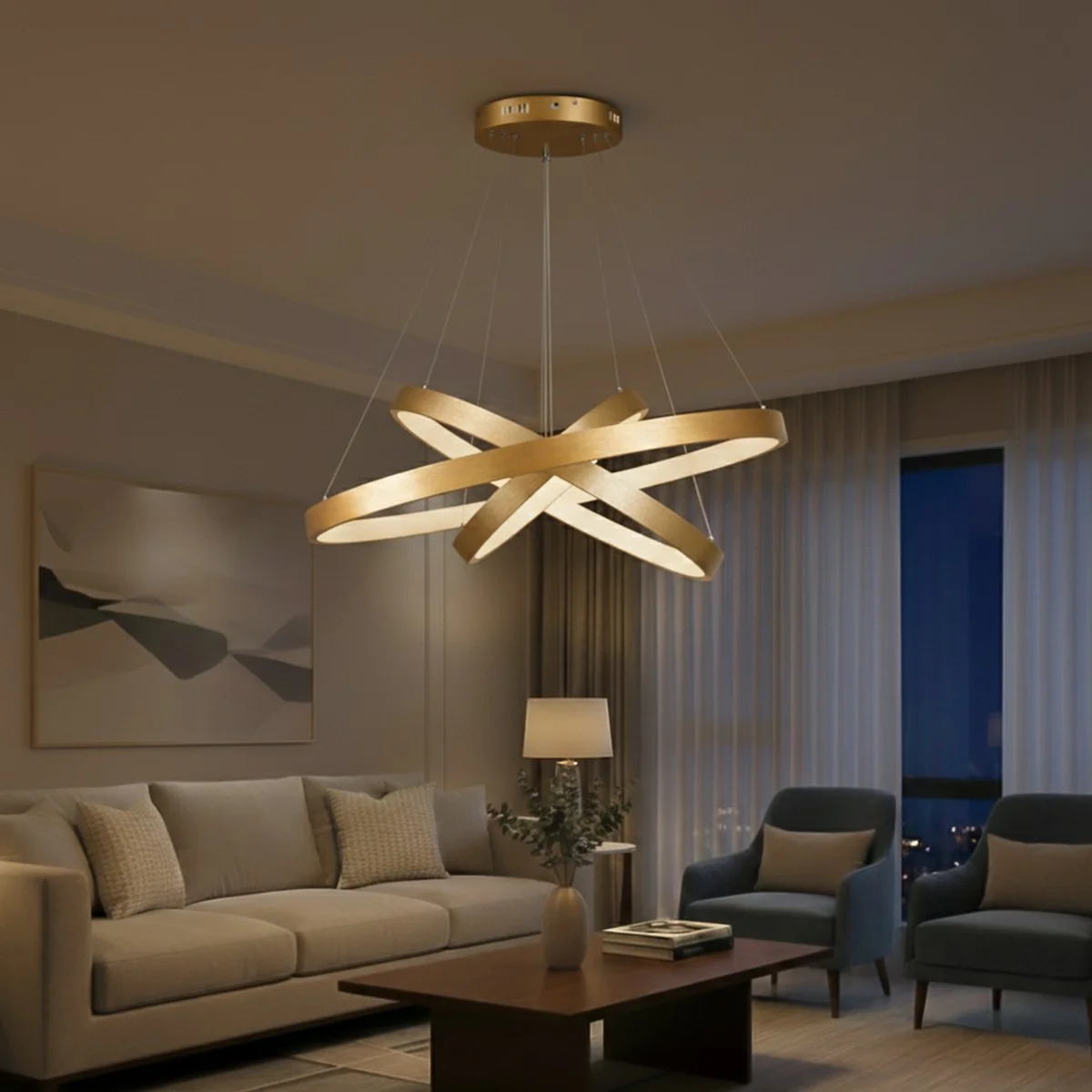 Φωτογραφία προϊόντος: Globostar kelvo® NEMESIS KLV-101-0222-V2 Κρεμαστό Φωτιστικό Οροφής LED 120W 12000lm 180° AC 220-240V IP20 Ρυθμιζόμενο Λευκό CCT με Χειριστήριο από 2700K έως 6000K Dimmable - Lumileds SMD Chi