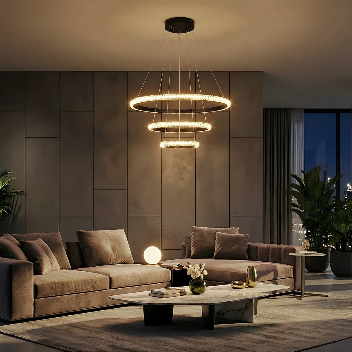 Φωτογραφία προϊόντος: Globostar kelvo® DIAMOND KLV-101-0237 Κρεμαστό Φωτιστικό Οροφής LED 100W 10000lm 180° AC 220-240V IP20 Ρυθμιζόμενο Λευκό CCT με Χειριστήριο από 2700K έως 6000K Dimmable - Lumileds SMD Chip -