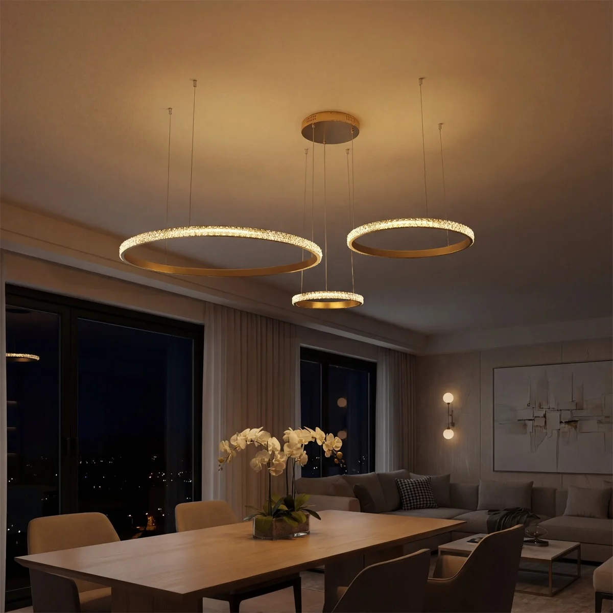 Φωτογραφία προϊόντος: Globostar kelvo® DIAMOND KLV-101-0244 Κρεμαστό Φωτιστικό Οροφής LED 100W 10000lm 180° AC 220-240V IP20 Ρυθμιζόμενο Λευκό CCT με Χειριστήριο από 2700K έως 6000K Dimmable - Lumileds SMD Chip -
