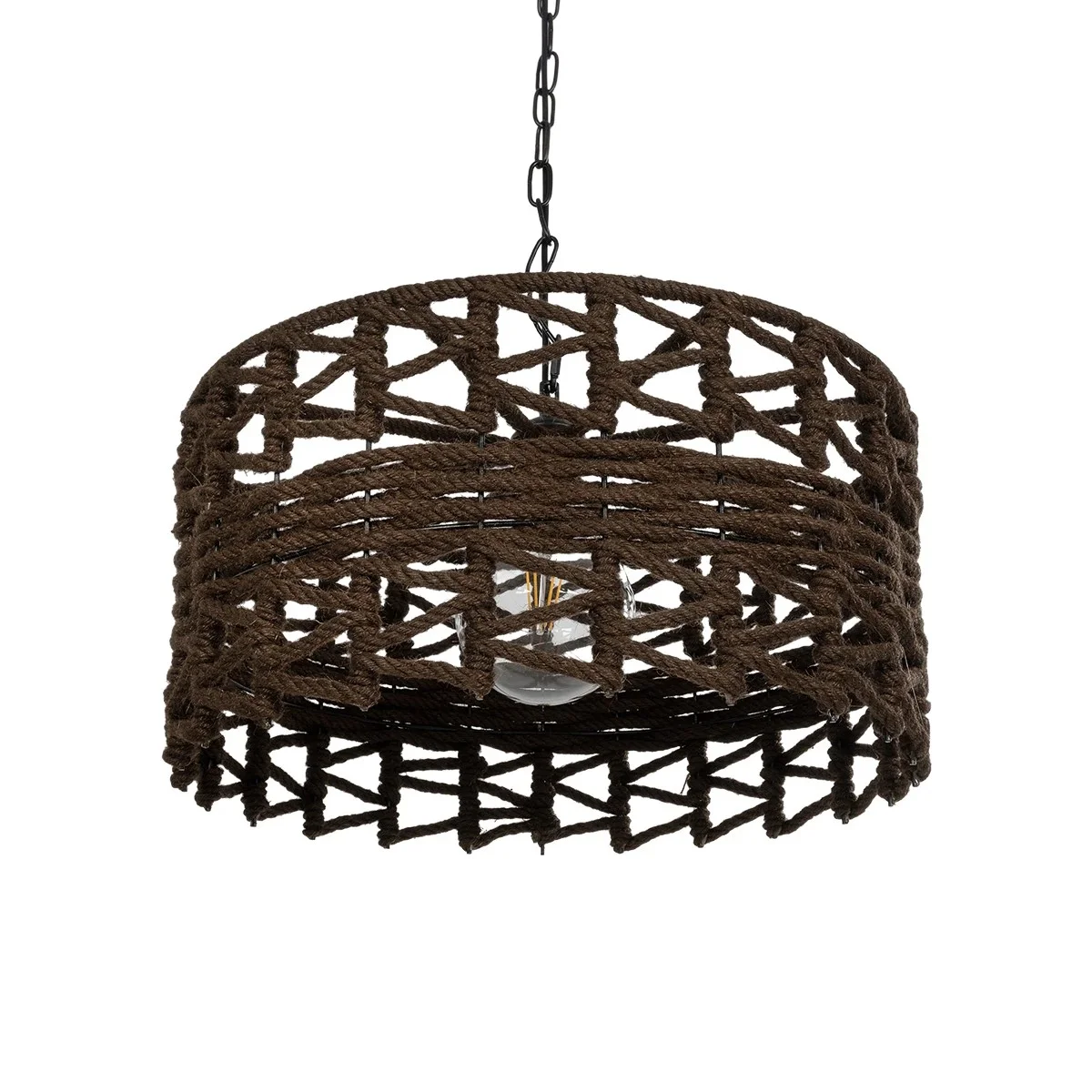 Φωτογραφία προϊόντος: GLOBOSTAR® VERA 999-0069 Boho Κρεμαστό Φωτιστικό Οροφής με Ντουί 1 x E27 AC 220-240V IP20 - Καφέ - Μ50 x Π50 x Υ25cm