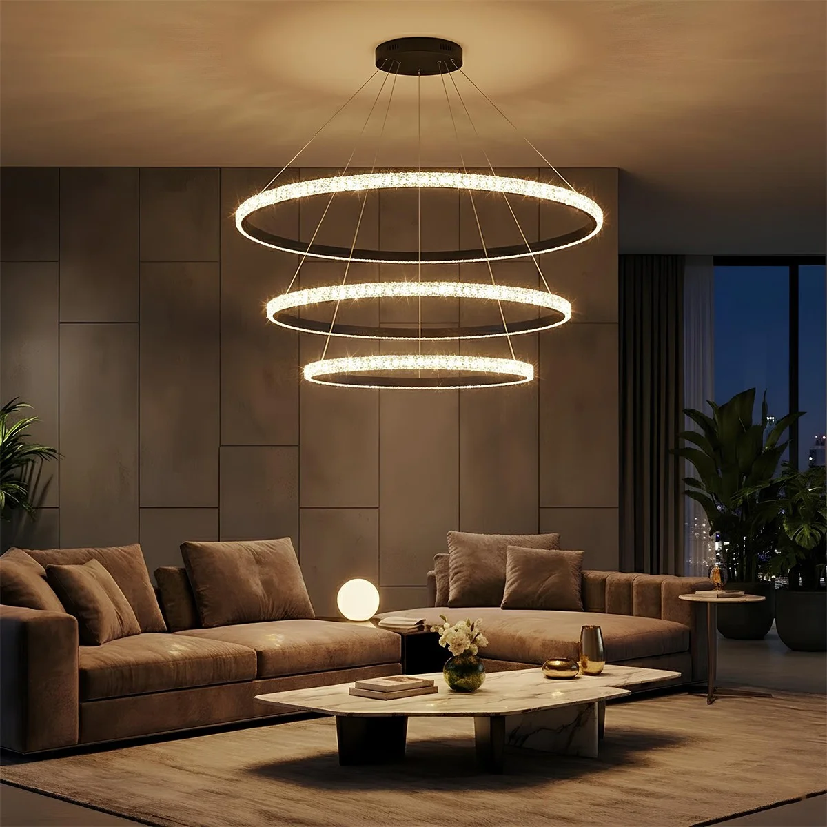 Φωτογραφία προϊόντος: Globostar kelvo® DIAMOND KLV-101-0241 Κρεμαστό Φωτιστικό Οροφής LED 150W 15000lm 180° AC 220-240V IP20 Ρυθμιζόμενο Λευκό CCT με Χειριστήριο από 2700K έως 6000K Dimmable - Lumileds SMD Chip -