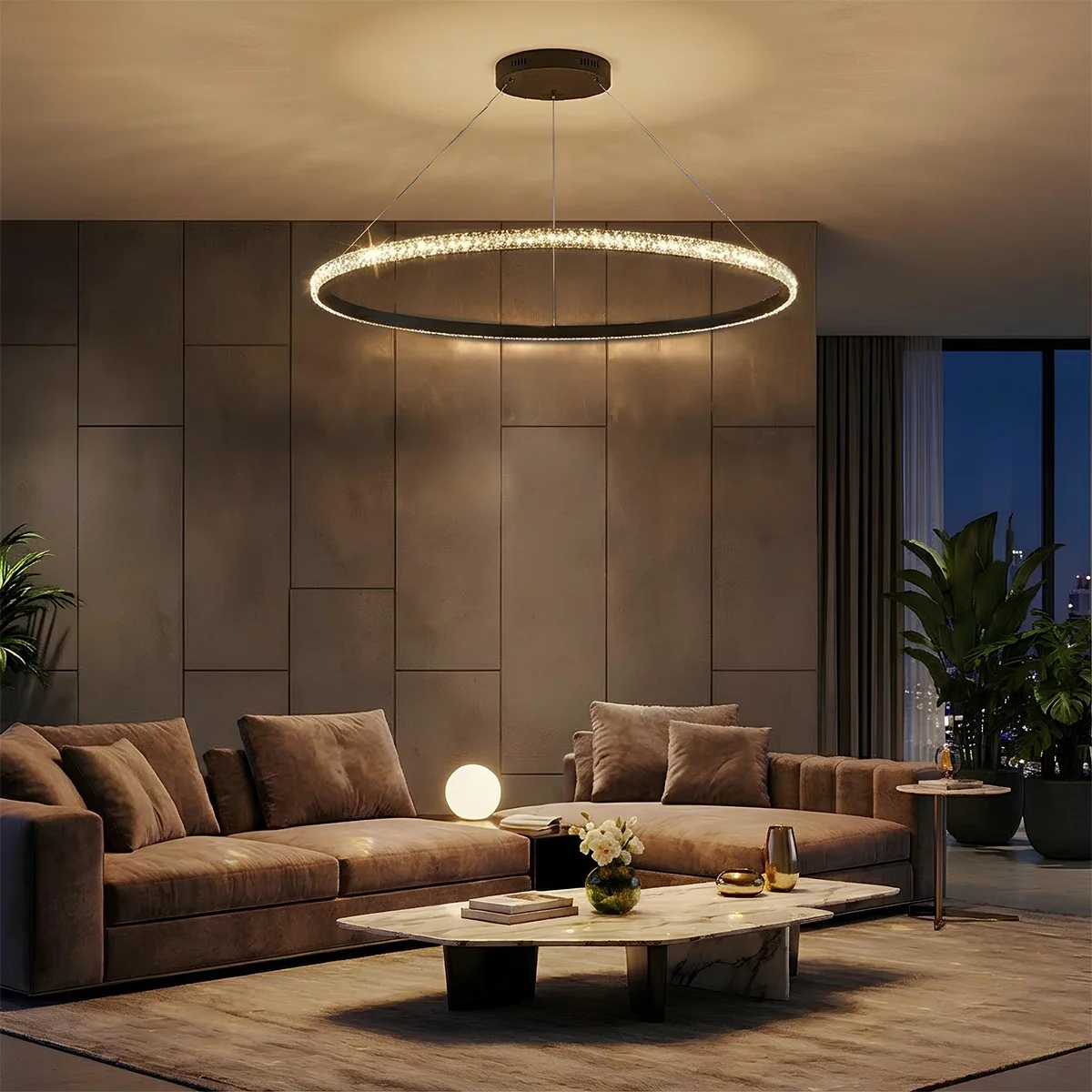 Φωτογραφία προϊόντος: Globostar kelvo® DIAMOND KLV-101-0233 Κρεμαστό Φωτιστικό Οροφής LED 75W 7500lm 180° AC 220-240V IP20 Ρυθμιζόμενο Λευκό CCT με Χειριστήριο από 2700K έως 6000K Dimmable - Lumileds SMD Chip - Μ