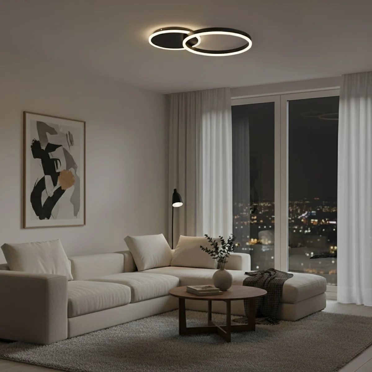 Φωτογραφία προϊόντος: Globostar kelvo® VENOM KLV-101-0181 Φωτιστικό Οροφής LED 45W 4500lm 360° AC 220-240V IP20 Ρυθμιζόμενο Λευκό CCT με Χειριστήριο από 2700K έως 6000K Dimmable - Lumileds SMD Chip - Μαύρο Ματ -