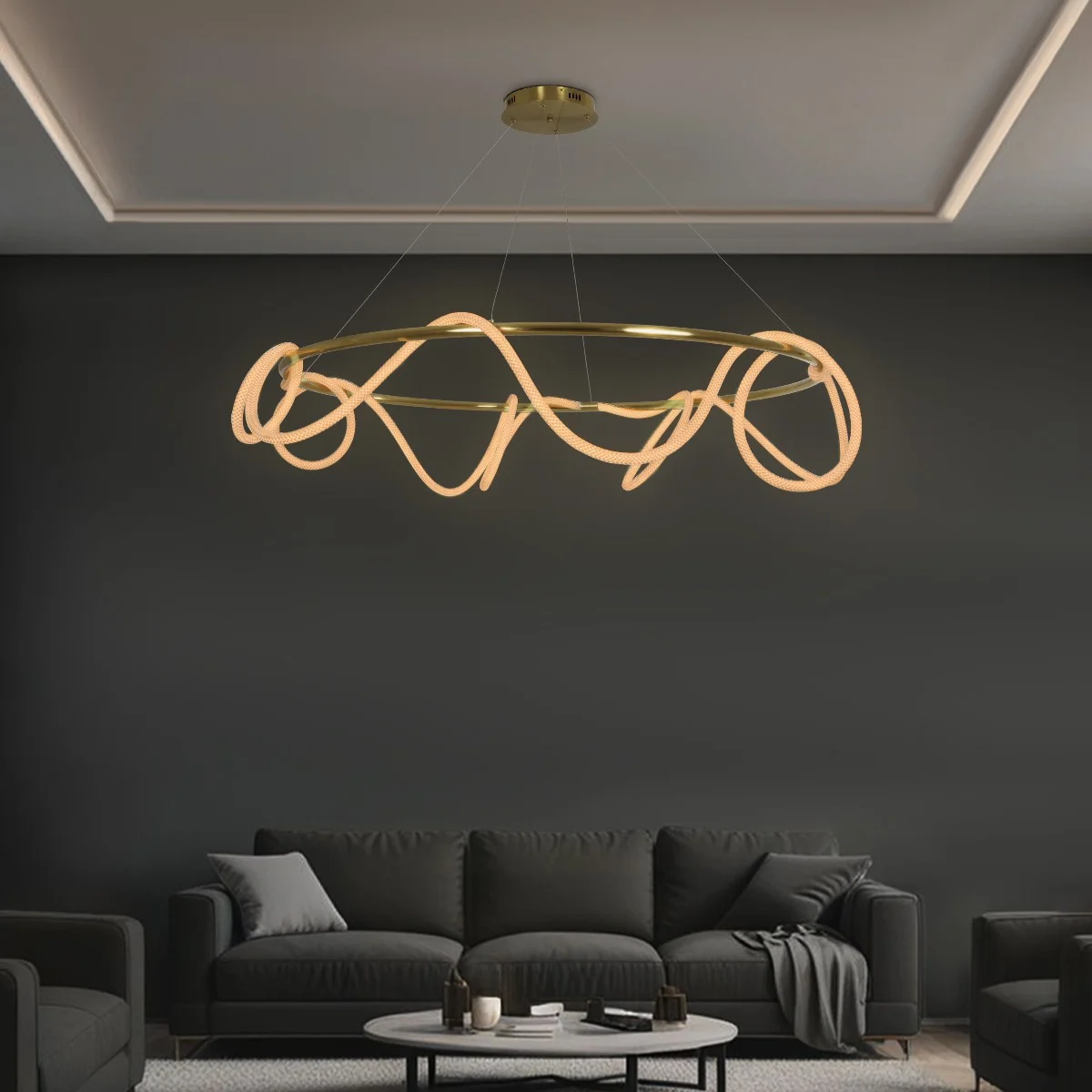 Φωτογραφία προϊόντος: Globostar kelvo® GLOW KLV-101-0165 Κρεμαστό Φωτιστικό Οροφής LED 100W 10000lm 360° AC 220-240V IP20 Ρυθμιζόμενο Λευκό CCT με Χειριστήριο από 2700K έως 6000K Dimmable - Lumileds SMD Chip - Χρ